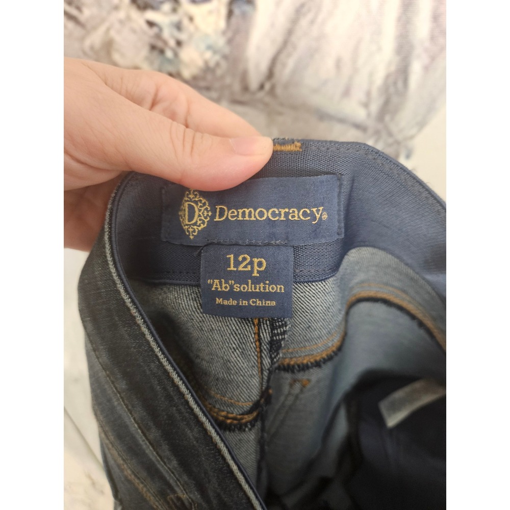 Democracy Wide Leg Flare Jeans in Dark Indigo - Picture 5 of 11